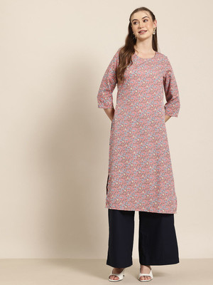 HERE&NOW Women Floral Print Straight Kurta(Multicolor)
