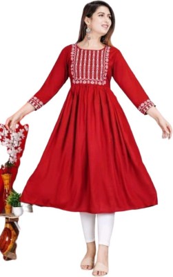 Garvit fashion Women Embroidered Anarkali Kurta(Red)