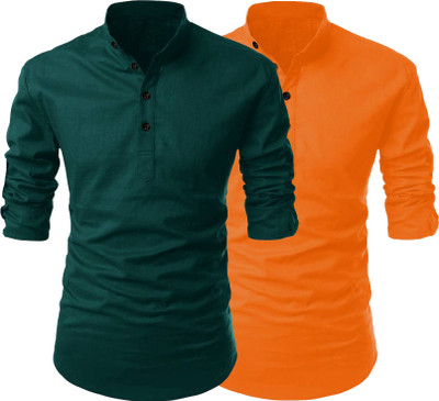 Fashion Marts Men Solid Straight Kurta(Multicolor)