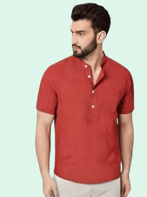 ZAKOD Men Solid Straight Kurta(Maroon)