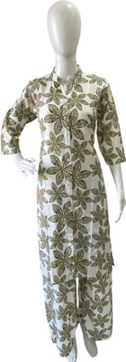 SHREE KRISHNA CREATION Women Printed A-line Kurta(Green)