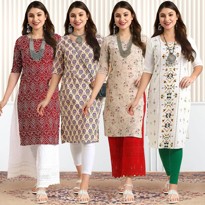 EthnicBasket Women Printed A-line Kurta(Multicolor)