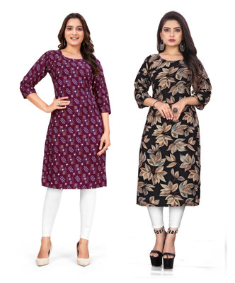 rajni rayon Women Floral Print A-line Kurta(Multicolor)