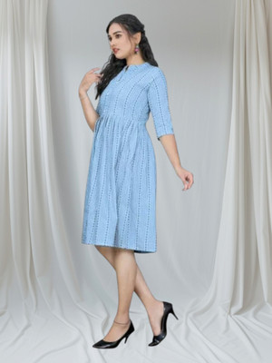 Texpa Creationh Women Solid Anarkali Kurta(Blue)