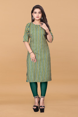 Vishwa Collection Mall Women Striped A-line Kurta(Multicolor)