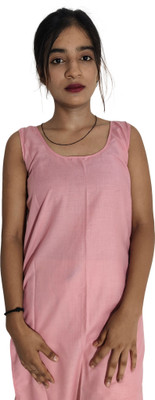 MOONDEO Women Solid A-line Kurta(Pink)