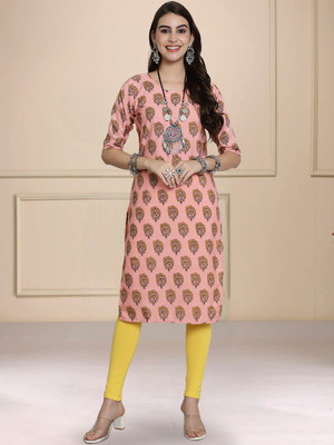 1 Stop Fashion Women Printed A-line Kurta(Pink)