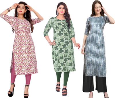 Dhruti Vaste Women Printed A-line Kurta(Multicolor)