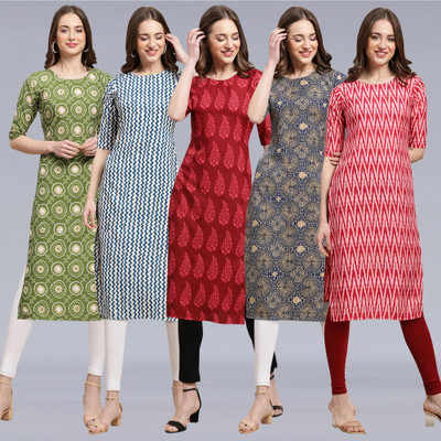 1 Stop Fashion Women Printed A-line Kurta(Multicolor)