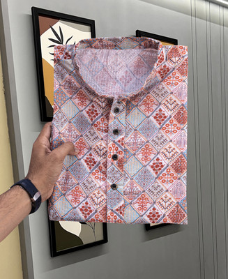 Lazzly Men Printed A-line Kurta(Multicolor)