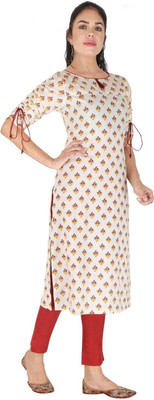 NeeloKurtis Women Printed Straight Kurta(Multicolor)