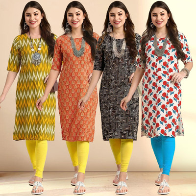 1 Stop Fashion Women Printed A-line Kurta(Multicolor)