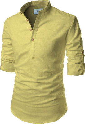 Vimal Star Men Solid A-line Kurta(Yellow)