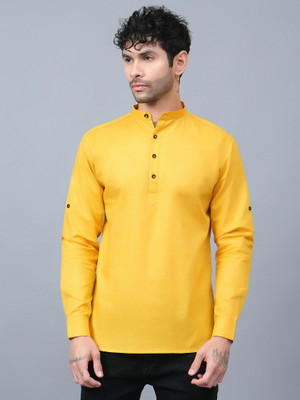 VIMASUTI Men Solid A-line Kurta(Red)