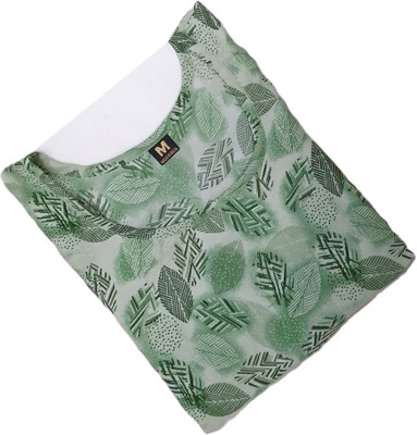 KURTIFABRIC Women Printed A-line Kurta(Grey, Green)