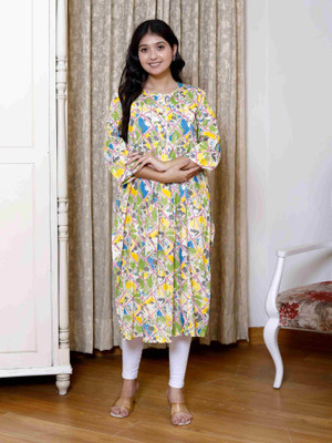 Sheffali Creation Women Printed Straight Kurta(Multicolor)