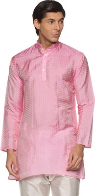 Sethukrishna Men Self Design A-line Kurta(Pink)