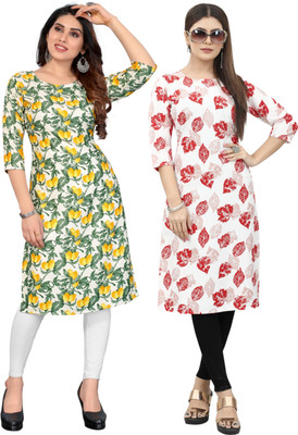 MARIDI FASHION Women Printed Straight Kurta(Multicolor)