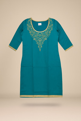 Naavya Women Self Design Straight Kurta(Light Green)