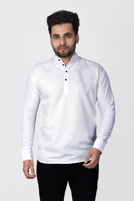Fashion Marts Men Solid Straight Kurta(White)