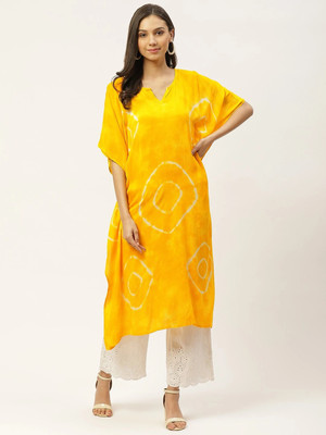 maaesa Geometric Print Crepe Women Kaftan