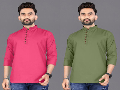 click n buy Men Solid Straight Kurta(Multicolor)