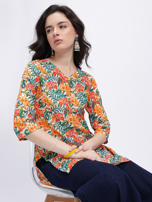 Anouk Rustic Women Printed Straight Kurta(Multicolor)