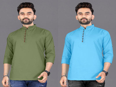click n buy Men Solid Straight Kurta(Multicolor)