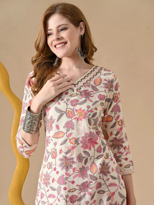 PHYSIL Women Embroidered Straight Kurta(Multicolor)