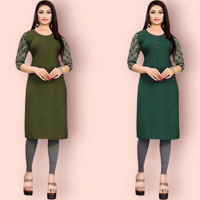 Coft Women Solid Straight Kurta(Multicolor)