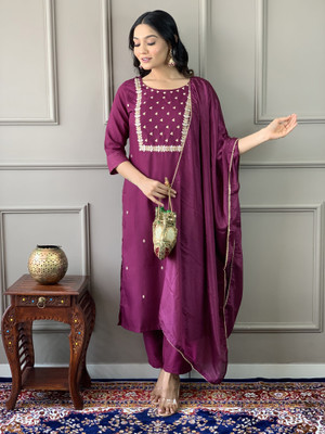 MANSI Embroidered Kurta, Trouser/Pant & Dupatta Set