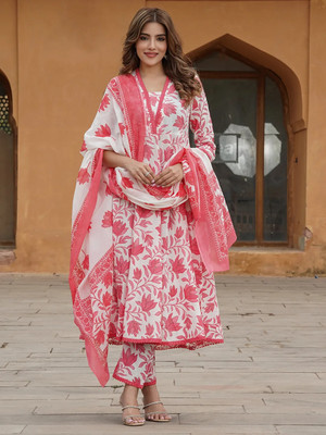 Kaswya Floral Print, Printed Kurta, Salwar & Dupatta Set
