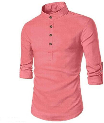 SR CREATION Men Solid Straight Kurta(Green)