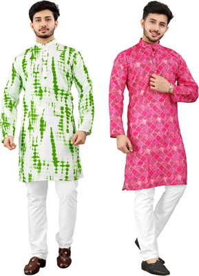 DHASU TRENDZ Men Printed Straight Kurta(Multicolor)