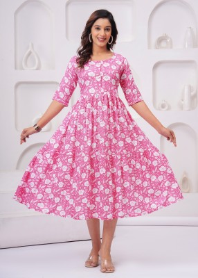 ganpati traders Anarkali Gown(Pink)