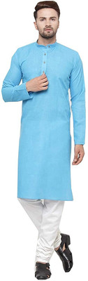 Vibhuti Men Solid Straight Kurta(Light Blue)