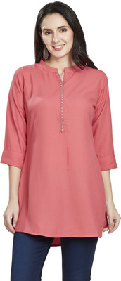 Nioni Women Solid A-line Kurta(Beige)
