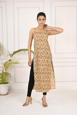 REAM Women Printed Straight Kurta(Multicolor)