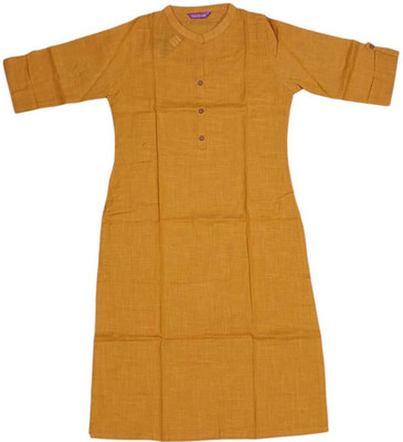 fits and fab Women Colorblock A-line Kurta(Green)