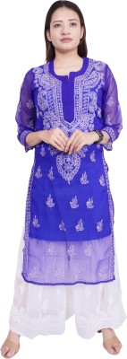 ADR CHIKANKARI Women Kurta Sharara Set