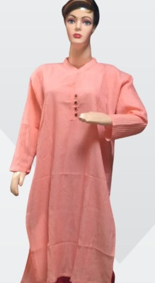 Tun Tun Fashion Women Solid A-line Kurta(Orange)