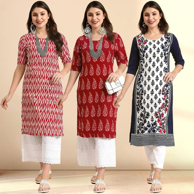 1 Stop Fashion Women Printed A-line Kurta(Multicolor)