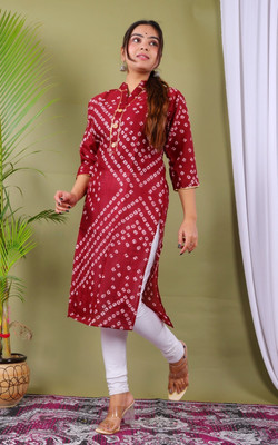 PARTH FASHIONS Women Self Design A-line Kurta(Maroon)
