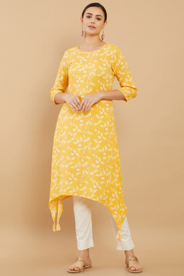 soch Women Solid A-line Kurta(Yellow)