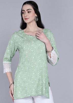 Tviksha Fashion Women Printed A-line Kurta(Light Green)