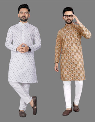 DHASU TRENDZ Men Printed Straight Kurta(Multicolor)