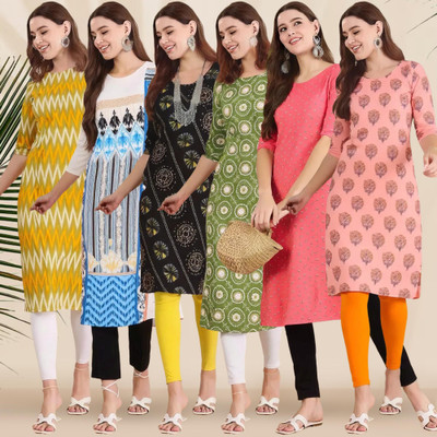 1 Stop Fashion Women Printed A-line Kurta(Multicolor)