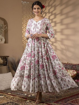 LAVANDIS Women Printed Anarkali Kurta(Multicolor)