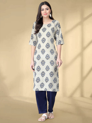 1 Stop Fashion Women Printed A-line Kurta(Green, Black)