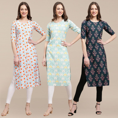 EthnicBasket Women Printed A-line Kurta(Multicolor)